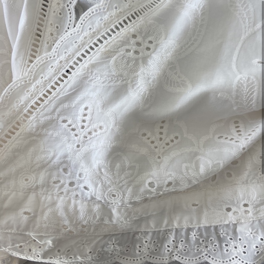 SPELL & THE GYPSY Damsel White Broderie Anglaise Long Sleeve Crop Wrap Top - Picture 15 of 16